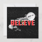 BELIEVE Weihnachtsbotschaft mit Mond Karte (Vorderseite)