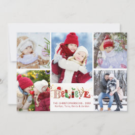 BELIEVE Weihnachtstypografie 5 Foto Feiertagskarte
