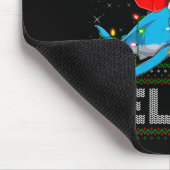 Believe Xmas Funny Santa Riding Shark Ugly Christm Mousepad (Ecke)