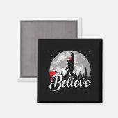 Believe Xmas Santa Bigfoot Sasquatch In Moon Light Magnet (Vorderseite/Rückseite)