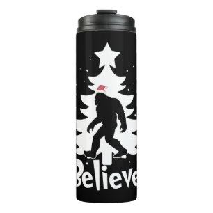 Believe Yeti Bigfoot Sasquatch Christmas Santa Thermosbecher