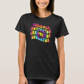 Believer Motivator Innovator Educator Retro Teache T-Shirt (Vorderseite)