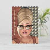 Belinda Beehive Retro Chic große Einladung (Stehend Vorderseite)
