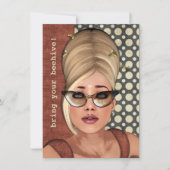 Belinda Beehive Retro Chic Medium Einladung (Vorderseite)