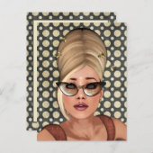 Belinda Beehive Retro Chic Postcard Postkarte (Vorne/Hinten)