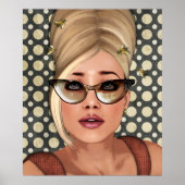 Belinda Beehive Retro Chic Poster (Vorne)