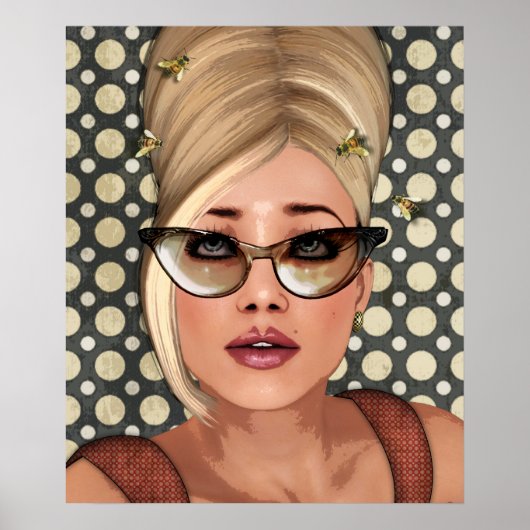 Belinda Beehive Retro Chic Poster (Vorne)