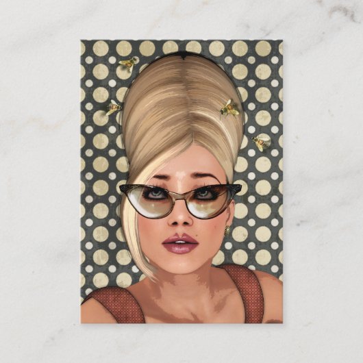 Belinda Beehive Retro Chic Visitenkarten Visitenkarte (Vorderseite)