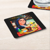 Belissima. Rechteckiger Pappuntersetzer (angewinkelt)