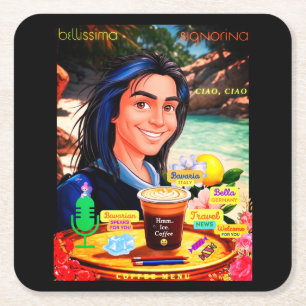 Belissima. Rechteckiger Pappuntersetzer