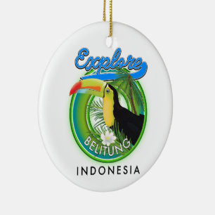 Belitung Indonesien Reise Logo Keramik Ornament