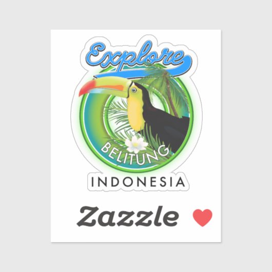 Belitung Indonesien - Reiselogo Aufkleber (Blatt)