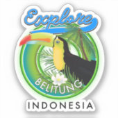 Belitung Indonesien - Reiselogo Aufkleber (Vorderseite)