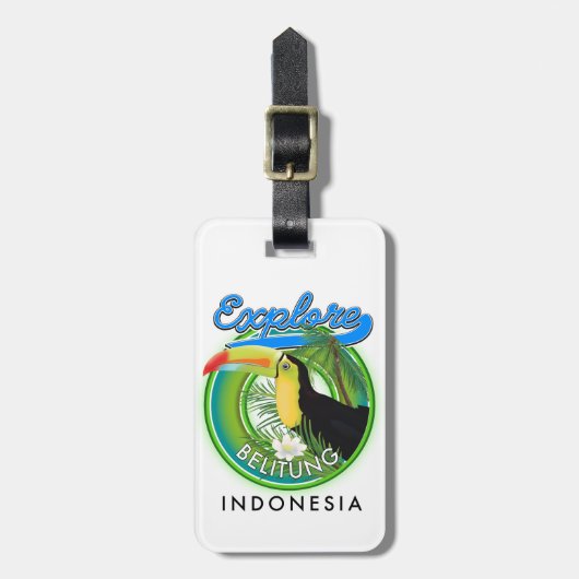 Belitung Indonesien - Reiselogo Gepäckanhänger (Vorderseite vertikal)