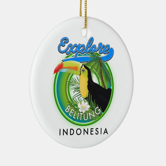 Belitung Indonesien - Reiselogo Keramik Ornament (Rechts)