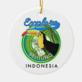 Belitung Indonesien - Reiselogo Keramik Ornament (Vorne)