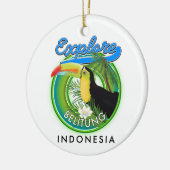 Belitung Indonesien - Reiselogo Keramik Ornament (Links)