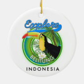 Belitung Indonesien - Reiselogo Keramik Ornament (Hinten)