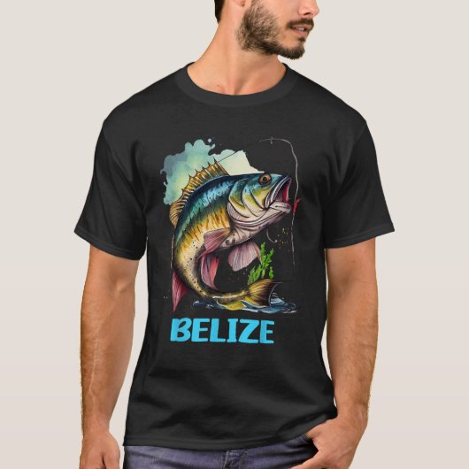 Belize Angeltour Fisher Fish Souvenir Memorabil T-Shirt (Vorderseite)