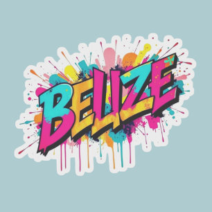 Belize aquamarin Graffiti Reisen Urlaub Aufkleber