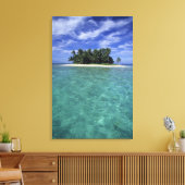 Belize, Barrier Reef, Insel oder Cay ohne Namen. Leinwanddruck (Insitu (Wohnzimmer))