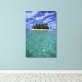 Belize, Barrier Reef, Insel oder Cay ohne Namen. Leinwanddruck (Insitu (Holzboden))