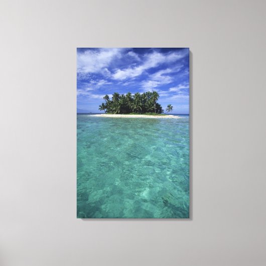Belize, Barrier Reef, Insel oder Cay ohne Namen. Leinwanddruck (Vorderseite)