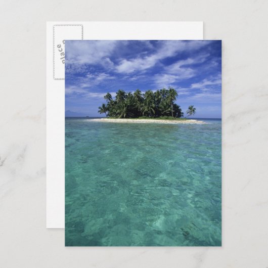 Belize, Barrier Reef, Insel oder Cay ohne Namen. Postkarte (Vorne/Hinten)