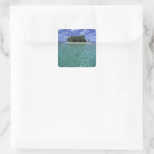 Belize, Barrier Reef, Insel oder Cay ohne Namen. Quadratischer Aufkleber (Tasche)
