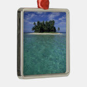 Belize, Barrier Reef, Insel ohne Namen oder Kai. Silbernes Ornament (Rechts)