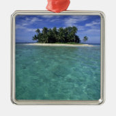 Belize, Barrier Reef, Insel ohne Namen oder Kai. Silbernes Ornament (Vorne)