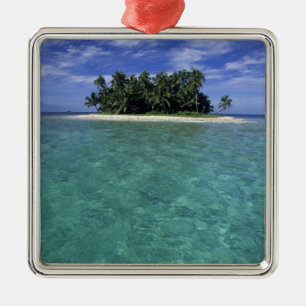 Belize, Barrier Reef, Insel ohne Namen oder Kai. Silbernes Ornament