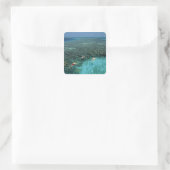Belize, Barrier Reef, Lighthouse Reef, Blau Quadratischer Aufkleber (Tasche)