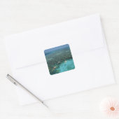 Belize, Barrier Reef, Lighthouse Reef, Blau Quadratischer Aufkleber (Umschlag)