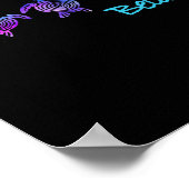 Belize Beach Design _ Tribal Turtle Geschenk Poster (Ecke)