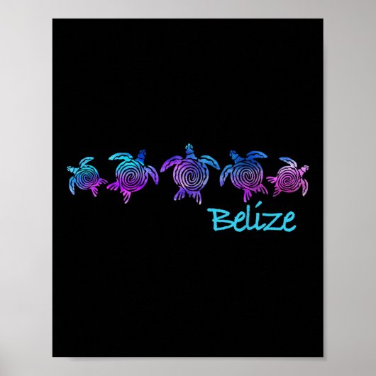 Belize Beach Design _ Tribal Turtle Geschenk Poster (Vorne)