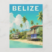 Belize Beach House Travel Postkarte (Vorderseite)