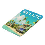 Belize Beach House Travel Souvenir Magnet (Linke Seite)