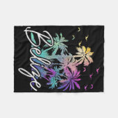 Belize Beach Vintag Palm Tree Urlaub Fleecedecke (Vorderseite (Horizontal))