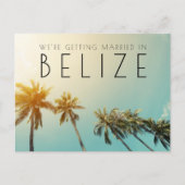 Belize Beach Wedding Save the Date Ankündigungspostkarte (Vorderseite)