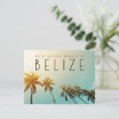 Belize Beach Wedding Save the Date Ankündigungspostkarte (Stehend Vorderseite)