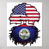Belize Belizean American USA Tree Roots Flag Poster (Vorne)