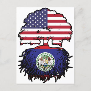 Belize Belizean American USA Tree Roots Flag Postkarte
