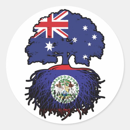 Belize Belizean Australian Australia Tree Roots Runder Aufkleber (Vorderseite)