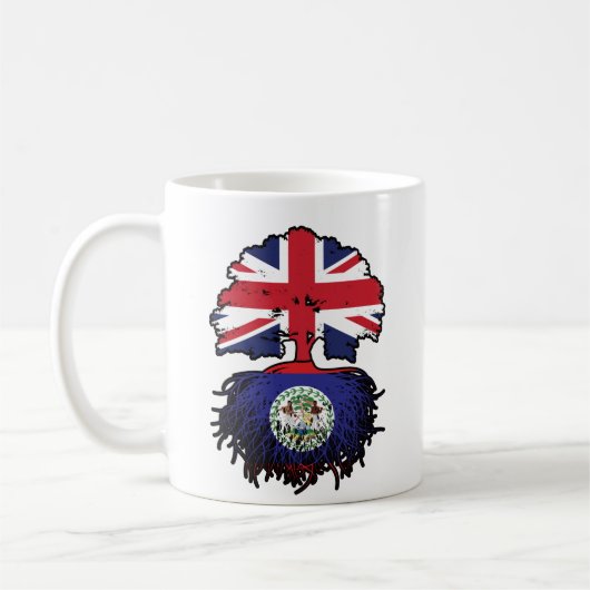 Belize Belizean British UK Tree Roots Flag Kaffeetasse (Links)