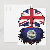 Belize Belizean British UK Tree Roots Flag Postkarte (Vorne/Hinten)
