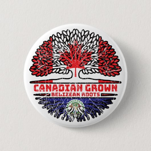 Belize Belizean Canadian Canada Treots Roots Flag Button (Vorderseite)