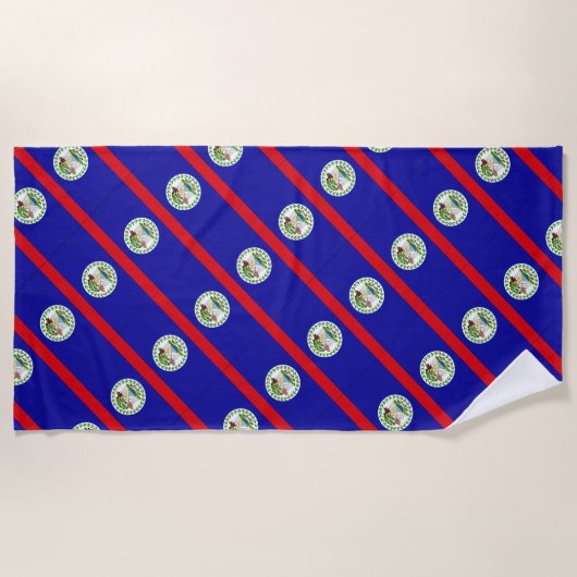 Belize Belizean Flag Beach Towel Strandtuch (Vorderseite)