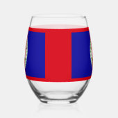 Belize Belizean Flag Coat of Arms Stemless Wine Gl Weinglas Ohne Stiel (Rechts)