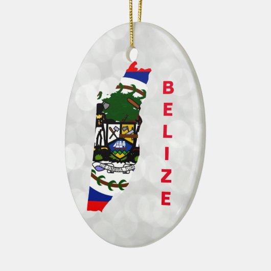 Belize Belizean Flag Map Keramik Ornament (Links)